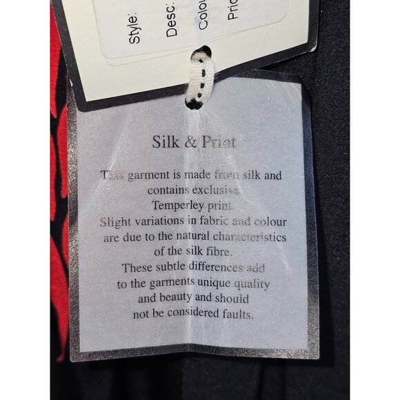 NWT Temperley London Women's Red Black Floral Silk Halter Neck Dress Size 6 2338 - Picture 12 of 13